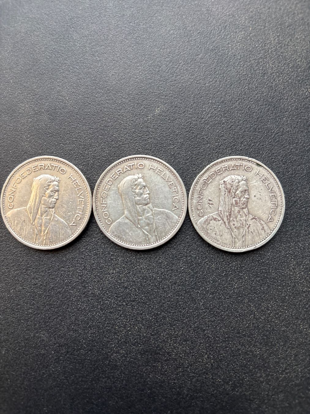 Tutti le monete: 3x 5 Franken Silber 1949 1950 1951 – Usato da Guntershausen venduto da Herbie8357 1