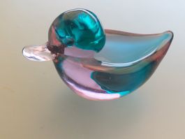 Kleine Glasschale in Form einer Ente, vermutlich Murano