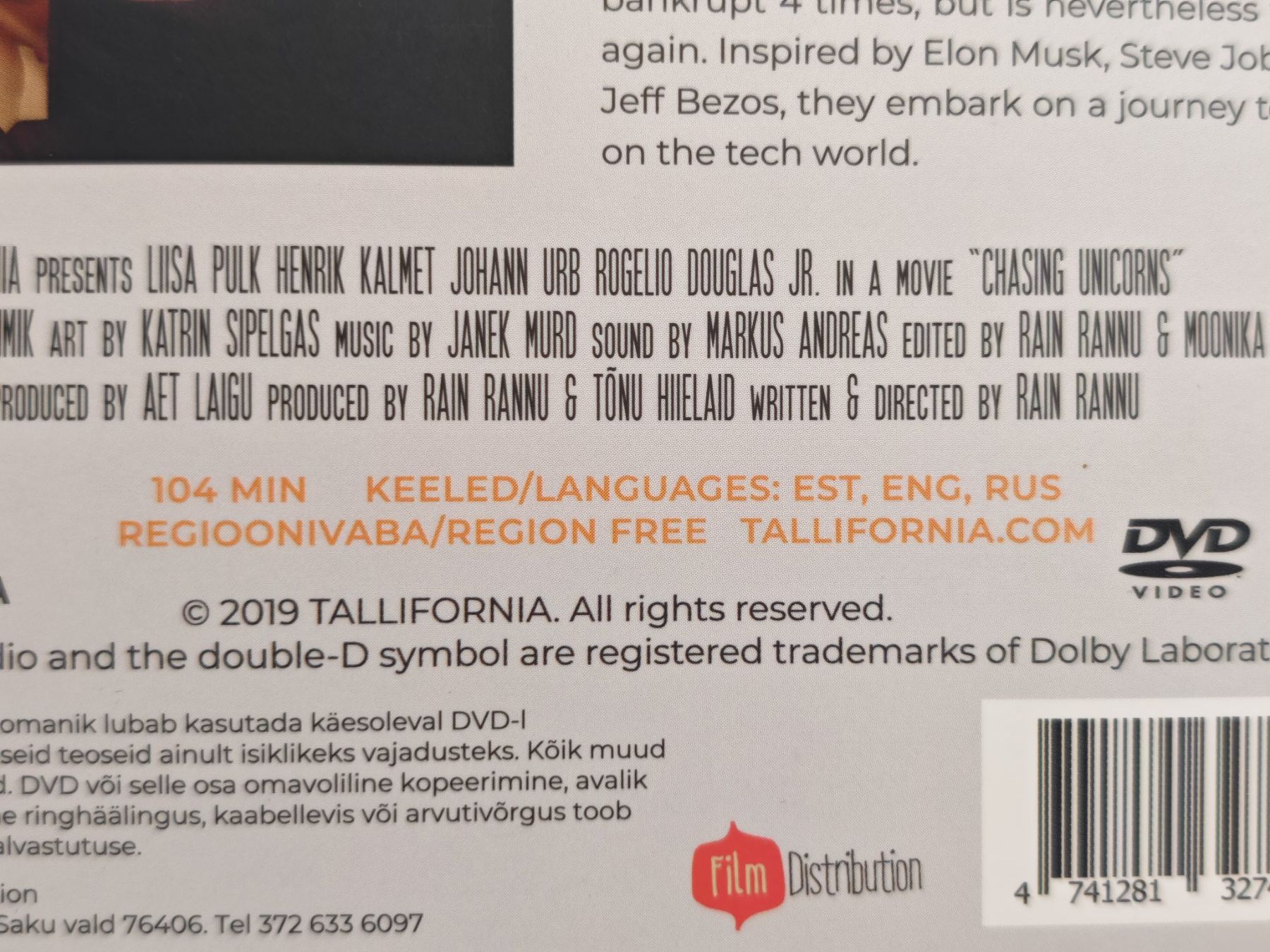 Tous les DVDs: Chasing Unicorns / ÜKSSARVIK (Audio: EST, ENG, RUS) – D'occasion à Liestal par Kratzilla 3