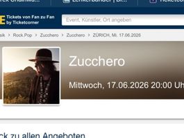 2 Tickets (Sitzplätze) Zucchero, Zürich 17.06.26