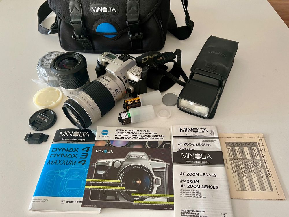 Minolta Fotocamera: MINOLTA Dynax 4 - Deux objectifs + accessoires – Usato da Mont-sur-Lausanne venduto da vmi_ym5l