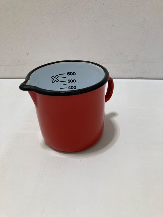 Stansport Emaille-Messbecher Mit Ausgießer – 700 Ml Fassung, Mit Ml/oz Skala, „Stay Cool“ Griff – Robust Für Camping & Haushalt
