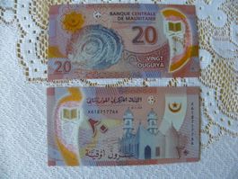 Mauritanien 20 Ouguiya Jahr 2020, P-22, Polymer, Unc Zustand
