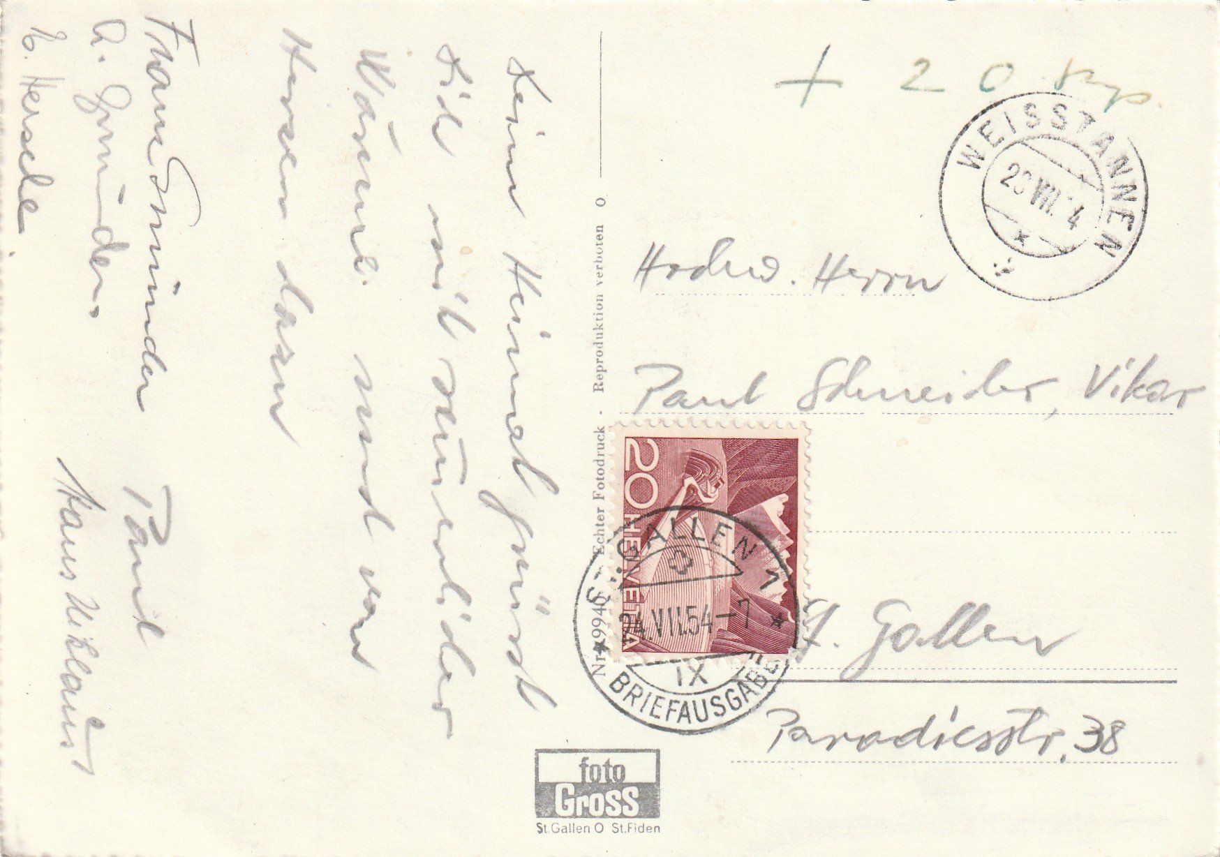 Cartoline postali: Weisstannental Wasserfall bei Patöni – Usato da Rorschacherberg venduto da fratovi2 1