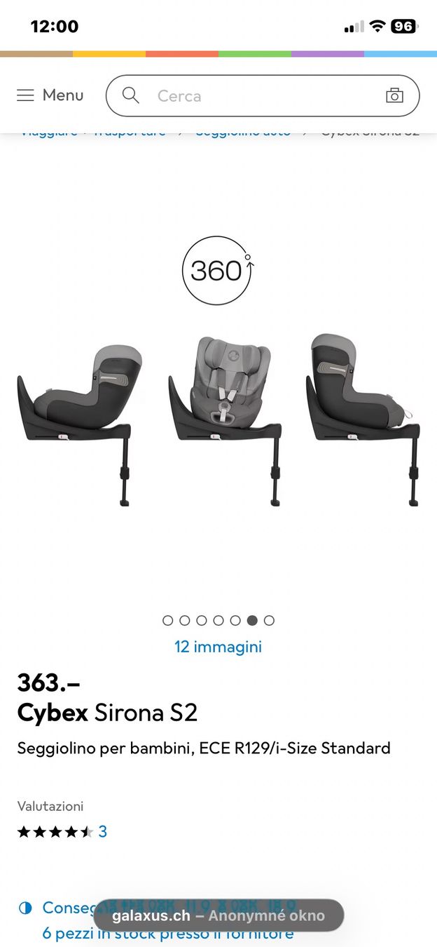 Cybex Seggiolini per auto: Cybex Sirona S2 – Usato da Weinfelden venduto da reb_2qs8 3