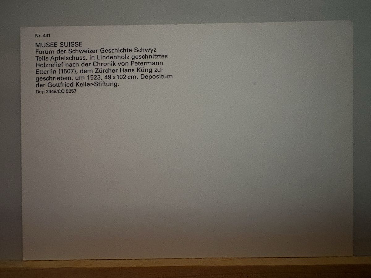 Cartoline postali: AK mit Holz Kunst / Tells Apfelschuss – Usato da Rümlang venduto da Kartenpost1 1