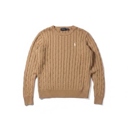 Pull torsadé col rond Polo Ralph Lauren Beige Camel - M #27
