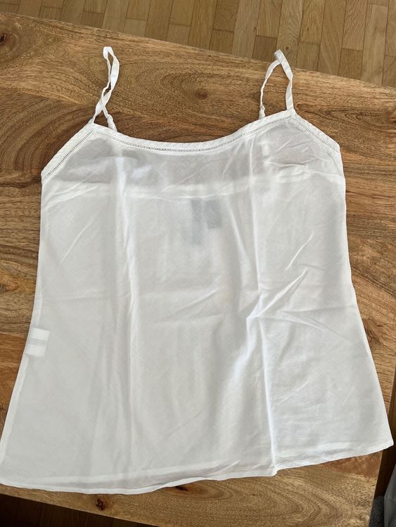 Haut Blanc Sans Manches Mango Taille XS - Encolure Fantaisie - Occasion Très Bon état