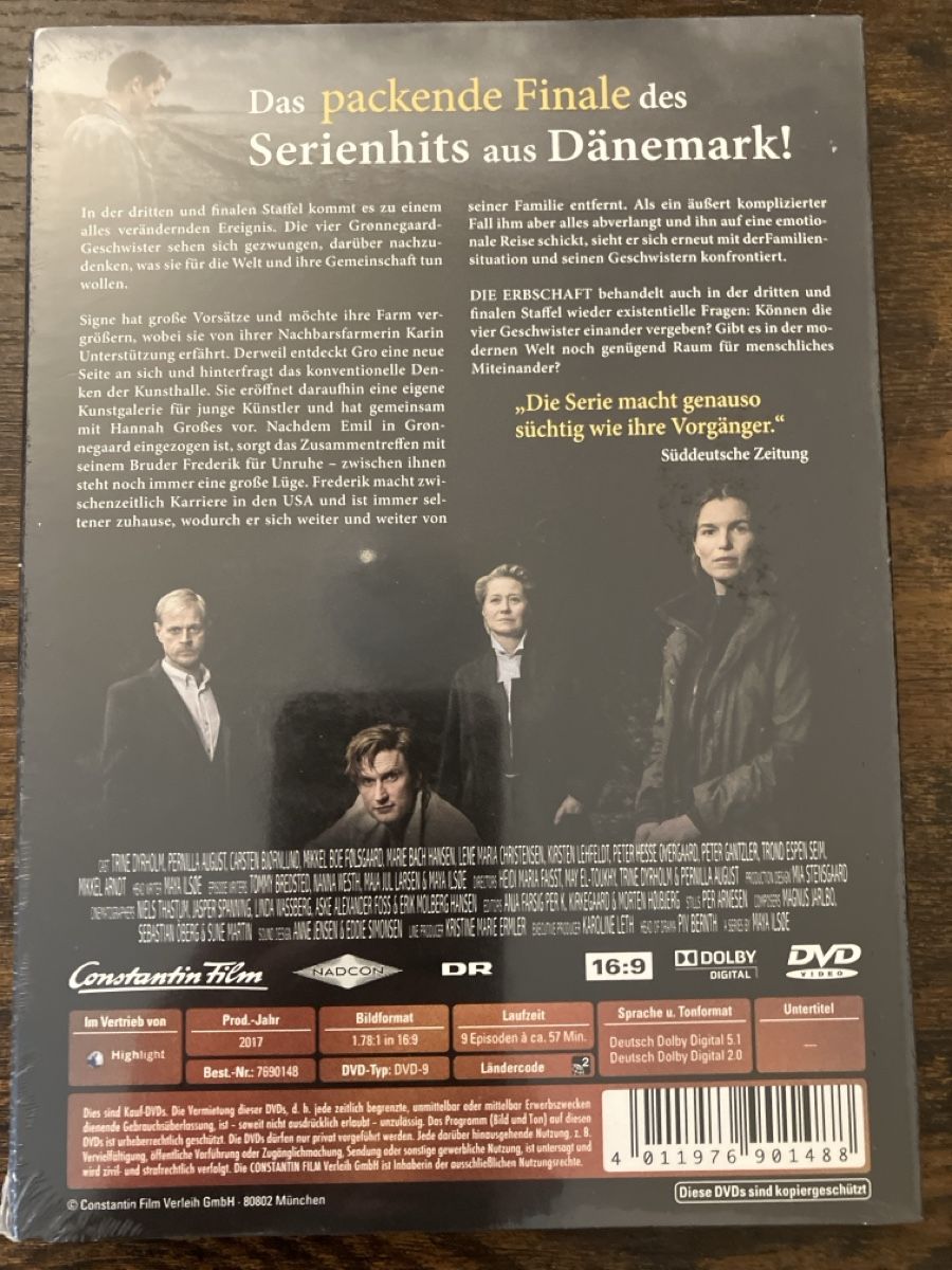 Tous les DVDs: Die Erbschaft Staffel drei DVD – Neuf avec emballage d'origine à Glarus par Jhuber78 1