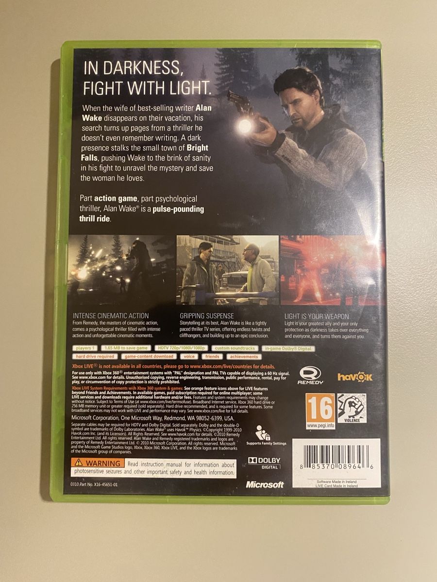 Microsoft Giochi: Alan Wake für Xbox 360 – Usato da Thunstetten venduto da Virus_33 2