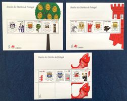 Portugal 1997- 98 Distriktswappen Blocks n. 128 -129 -140 **