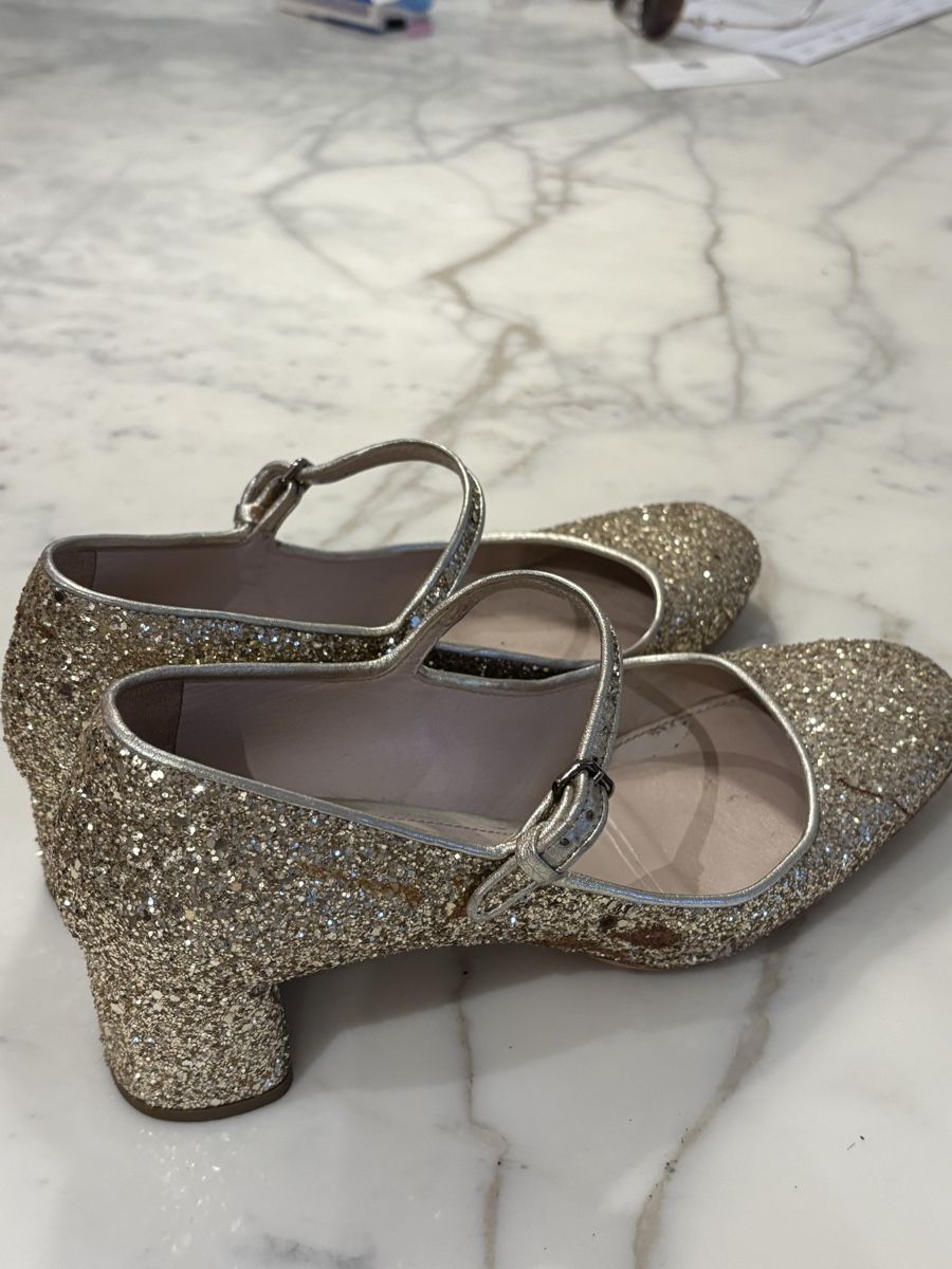 Miu Miu Scarpe da donna: MiuMiu glitzer Riemchen-Pumps, 37 – Usato da Twann venduto da dieberaterin 2