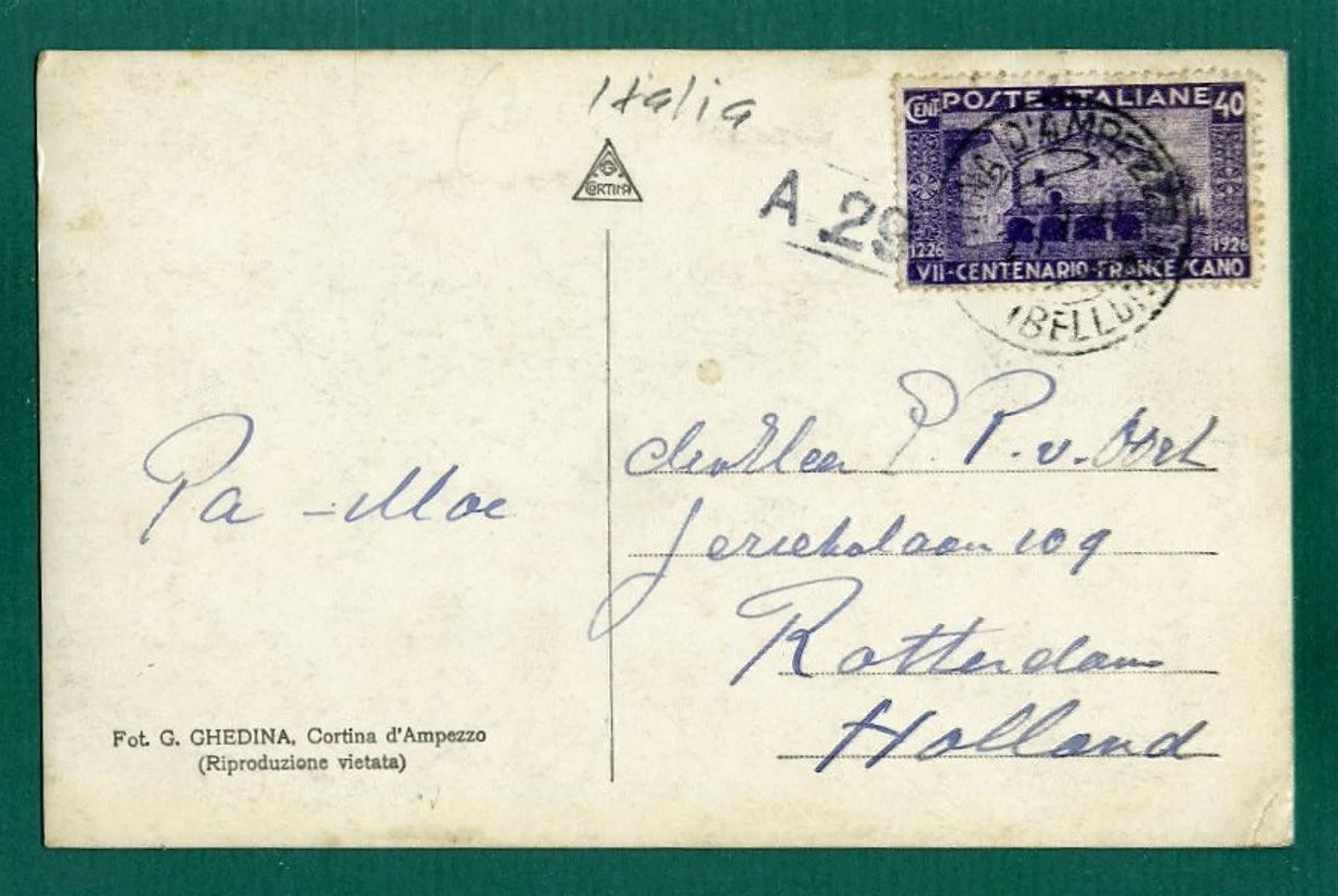Cortina verso Tofana, Prov. Belluno, 1926, gelaufen (Gebraucht) in ...