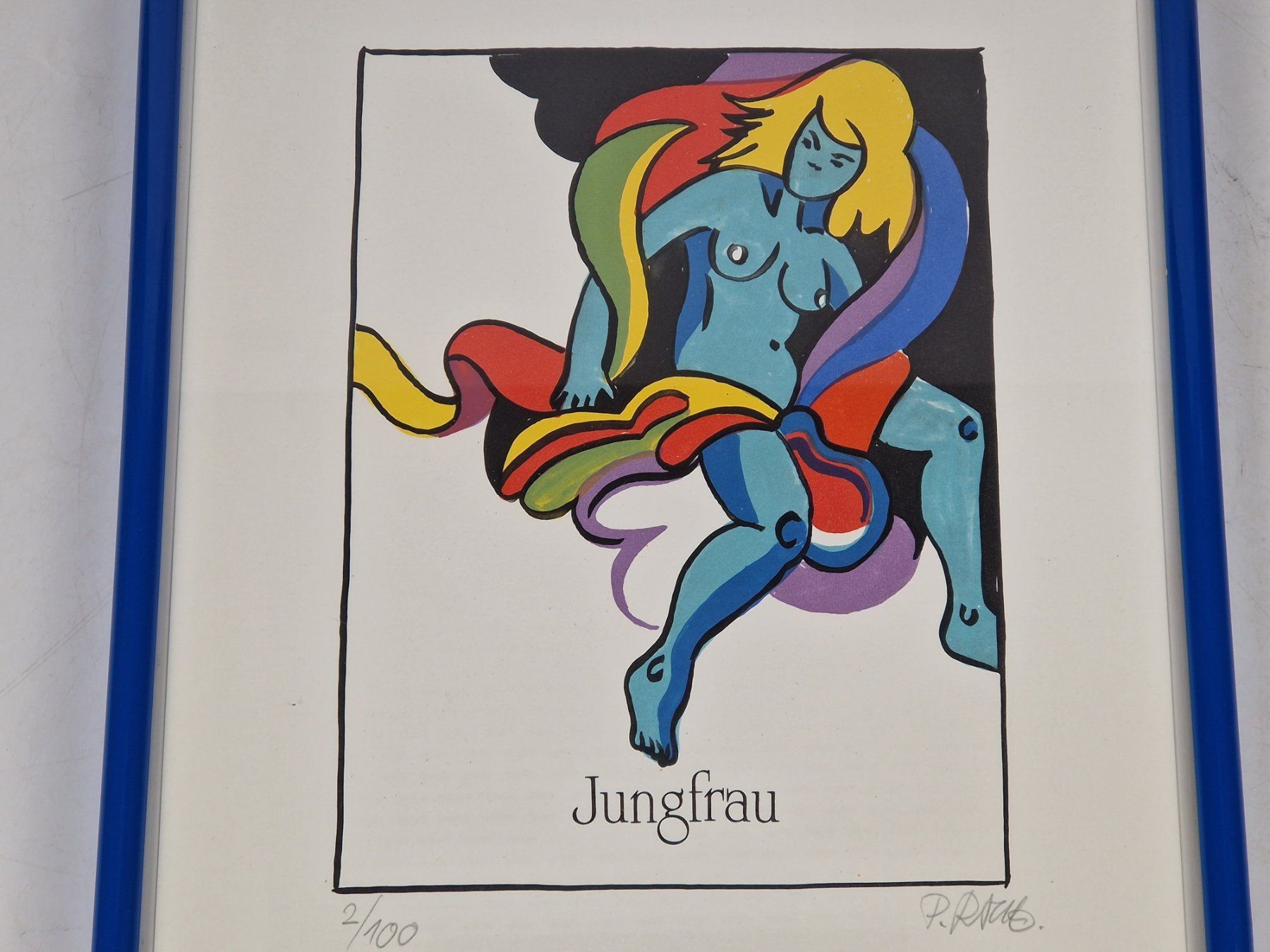 Poster & Bilder: Kunstdruck "Sternzeichen Jungfrau" - gerahmt – Gebraucht aus Muhen von Restwert_Muhen 1