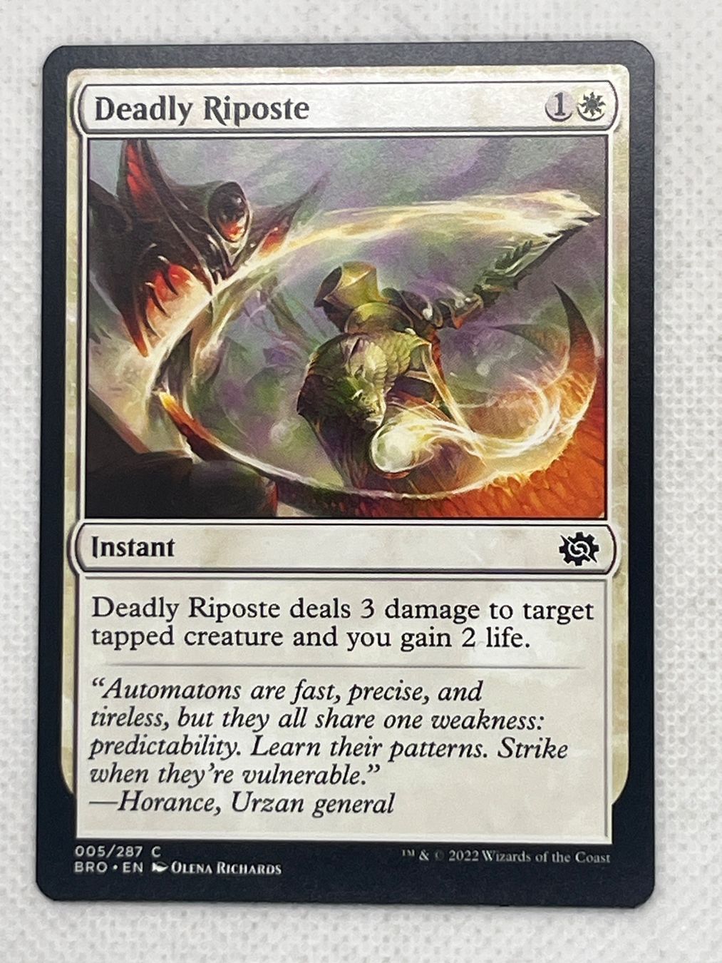 Magic The Gathering Carte collezionabili: Magic: The Gathering - Deadly Riposte (BRO 005/287) Common – Usato da Hinterkappelen venduto da Kim1992