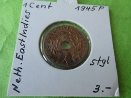 Niederländisch-Indien 1945 P 1 Cent    stgl