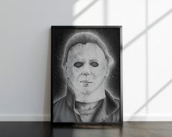 Halloween - Michael Myers (Originale Artwork) A4 Gerahmt
