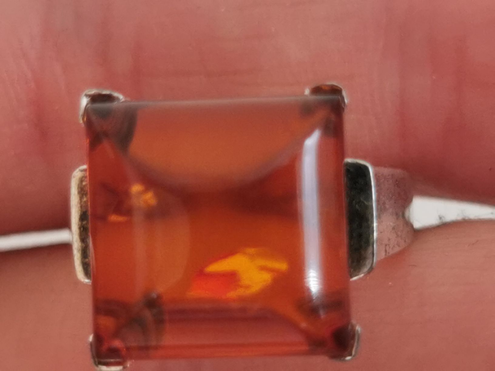 Ringe: Damen Silber 925 Ring mit Bernstein  – Gebraucht aus Schlieren von vlalif 8