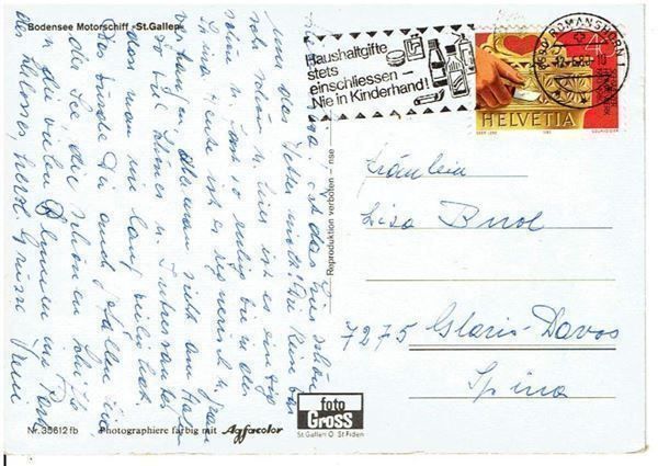 Cartes postales: Bodensee Motorschiff "St.Gallen" , 1980 – D'occasion à Flims - Dorf par Stagediver 1