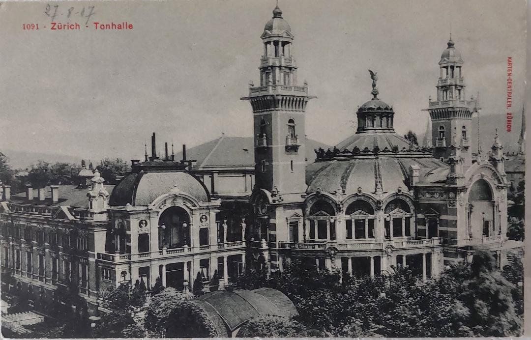 Cartoline postali: ZÜRICH - Tonhalle - 1907 – Usato da Delémont venduto da Domdom1