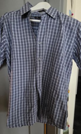 Chemise/blouse à manches courtes taille 44 bleu/mauve
