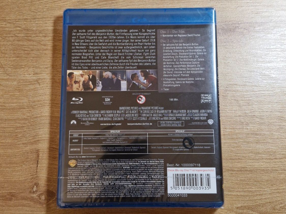 Tutti i DVDs: Der seltsame Fall des Benjamin Button (2008) NEU OVP – Nuovo e nell'imballaggio originale da Pfungen venduto da Whitie 1