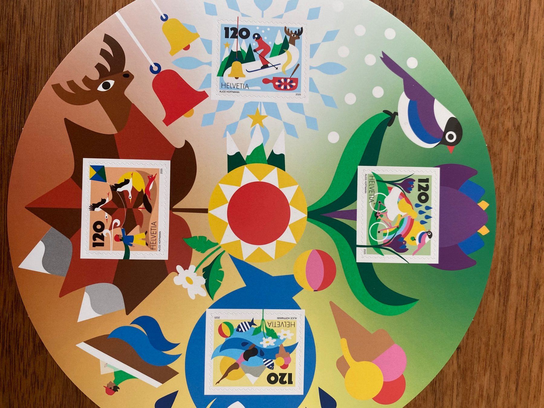 Tutti i francobolli: Briefmarken "Jahreszeiten" Spezialbogen mit 4 Briefmarken. – Usato da Aedermannsdorf venduto da Sennahoy11 1