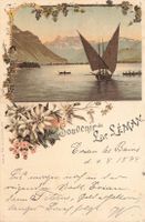 Litho souvenir Lac Leman 1899