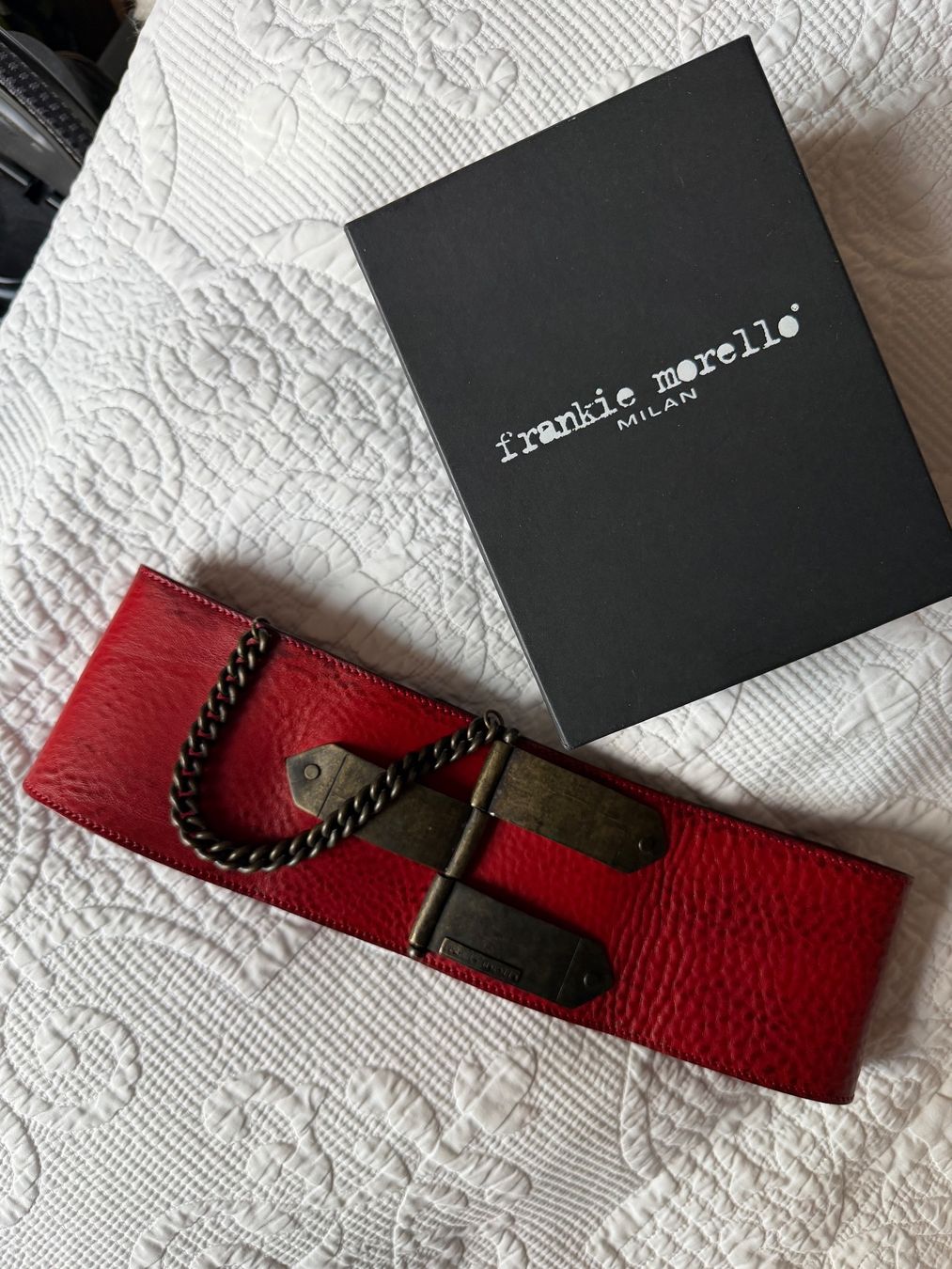 Cinture: Frankie Morello Taillengürtel Leder rot – Nuovo (secondo la descrizione) da Brütten venduto da Rod816