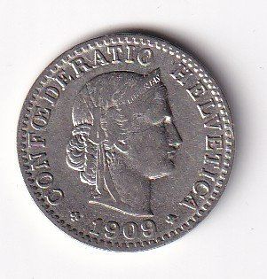 Tutti le monete: Schweiz 20 Rappen 1909 – Usato da Neuchâtel venduto da karlpierrino