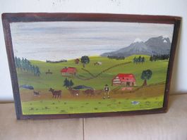 Appenzeller Bauernmalerei Datiert Und Signiert Gemalt Holz