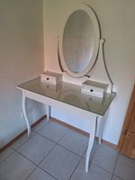Schöner Schminktisch mit Spiegel und 2 Schubladen Weiss gute