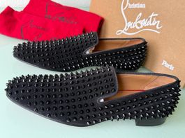 CHRISTIAN LOUBOUTIN Dandelion Samt Slip On Loafers 44 NEUE