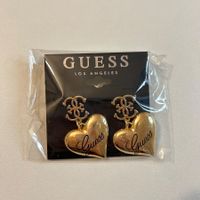 Guess Ohrstecker mit Herz Anhänger Ohrringe, goldfarbig, NEU