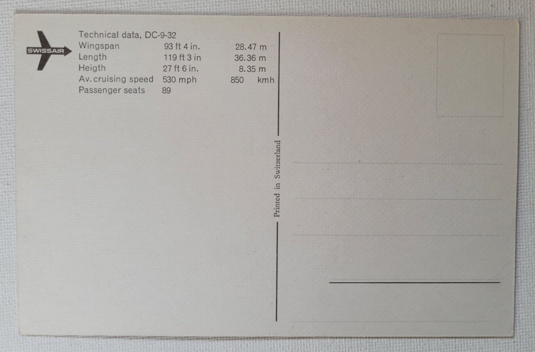 Ansichtskarten: SWISSAIR – DC-9-32 – Neu (gemäss Beschreibung) aus Neftenbach von Mador6 1
