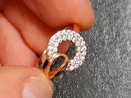 Ring vergoldet 585, size 8 (57), 2.5g, mit Zirkonia
