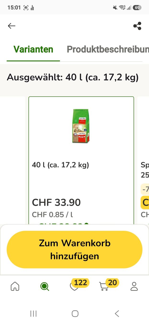 Mangimi: NUR TWINT ZAHLUNG Cats Best 40L 17.2kg Originale – Nuovo e nell'imballaggio originale da Burgdorf venduto da tamaraw03 1