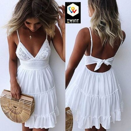 ✅ NEU Schönes Strandkleid weiss