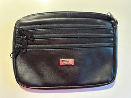 Neue kleine Gürteltasche, Leder schwarz, 4 Reissverschlüsse