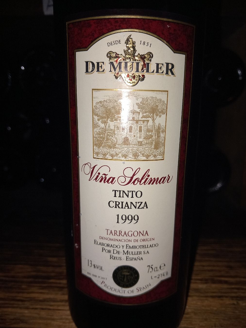 Vino: muller vina solimar tinto crianza 1999 – Nuovo e nell'imballaggio originale da Le locle venduto da juliensaran