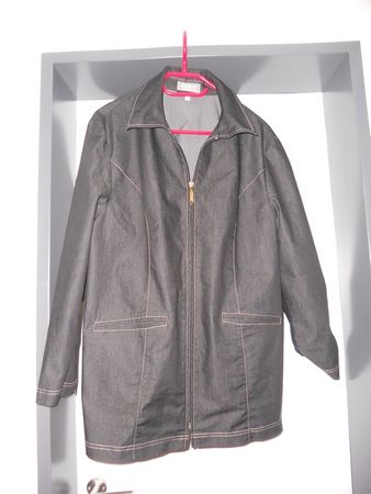 Neuw. leichte Jeans-Jacke ungefüttert - schwarz - Gr.44