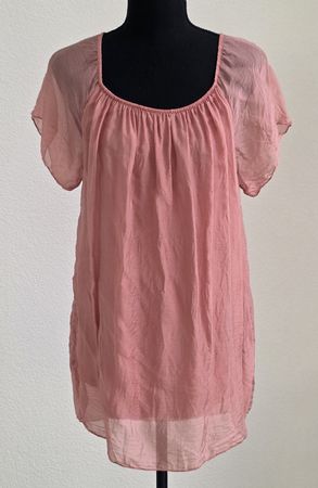 Tunika/ Bluse kurzarm rosa Viskose Grösse M /L
