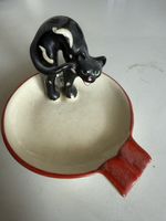 Vintage Keramik Katzenteller, Rarität, Handbemalt! (51)