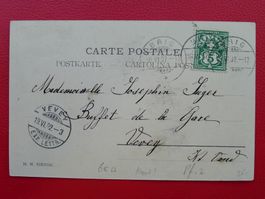 1902, Nr.65B.2.02 mit Abart von BRIG (WALLIS) +Ziffermuster