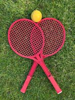 Kinder Tennisschläger Set 2x Schläger + Ball rot