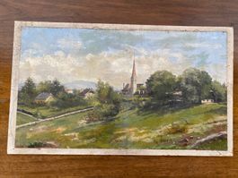 Gemälde Landschaft mit Kirche