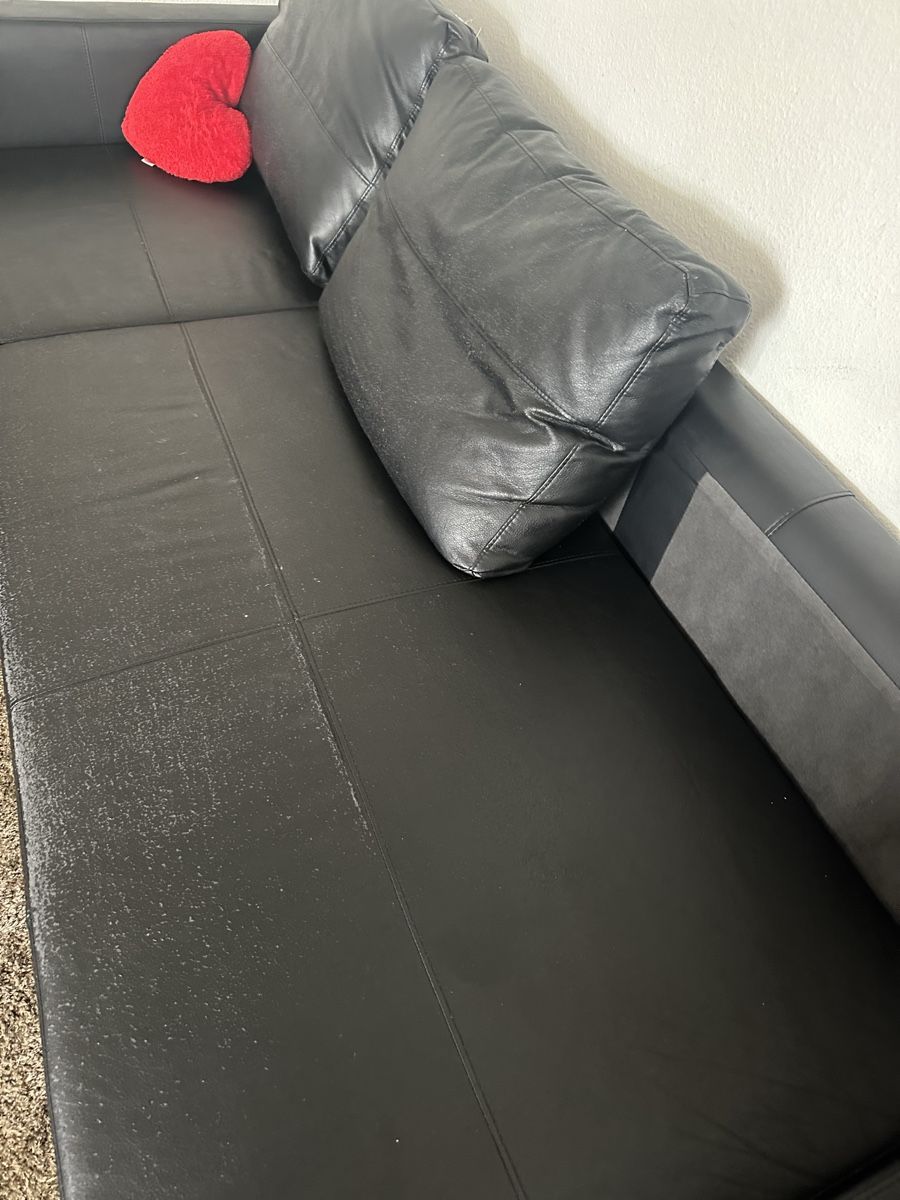 Ikea Sofas: Ecksofa schwarz Kunstleder mit Bettfunktion Stauraum – Gebraucht aus Pratteln von milisandra 8