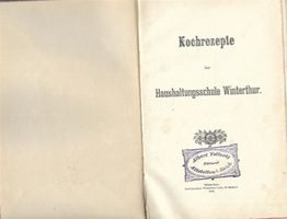 Kochrezepte der Haushaltungsschule 1903