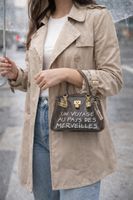 SAC BANDOULIÈRE TRANSPARENT GRIS "MERVEILLES"