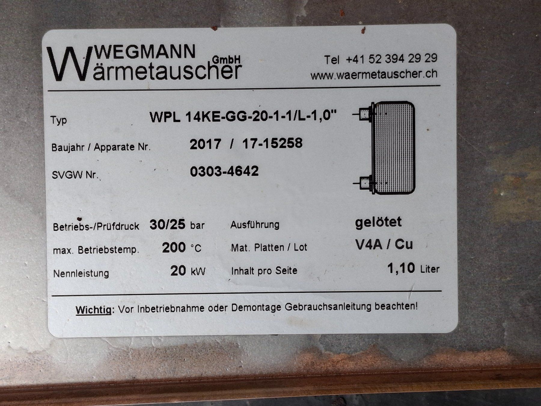 Sonstige Gartengeräte: Wegmann Wärmetauscher – Gebraucht aus Rothenfluh von Gastoni 1